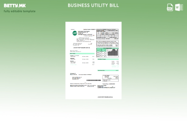 Модерен стил Северозападен рурален електричен шаблон за деловна сметка за комуна